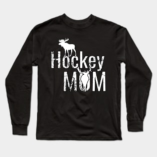 American Hockey Mom in White and Black Long Sleeve T-Shirt